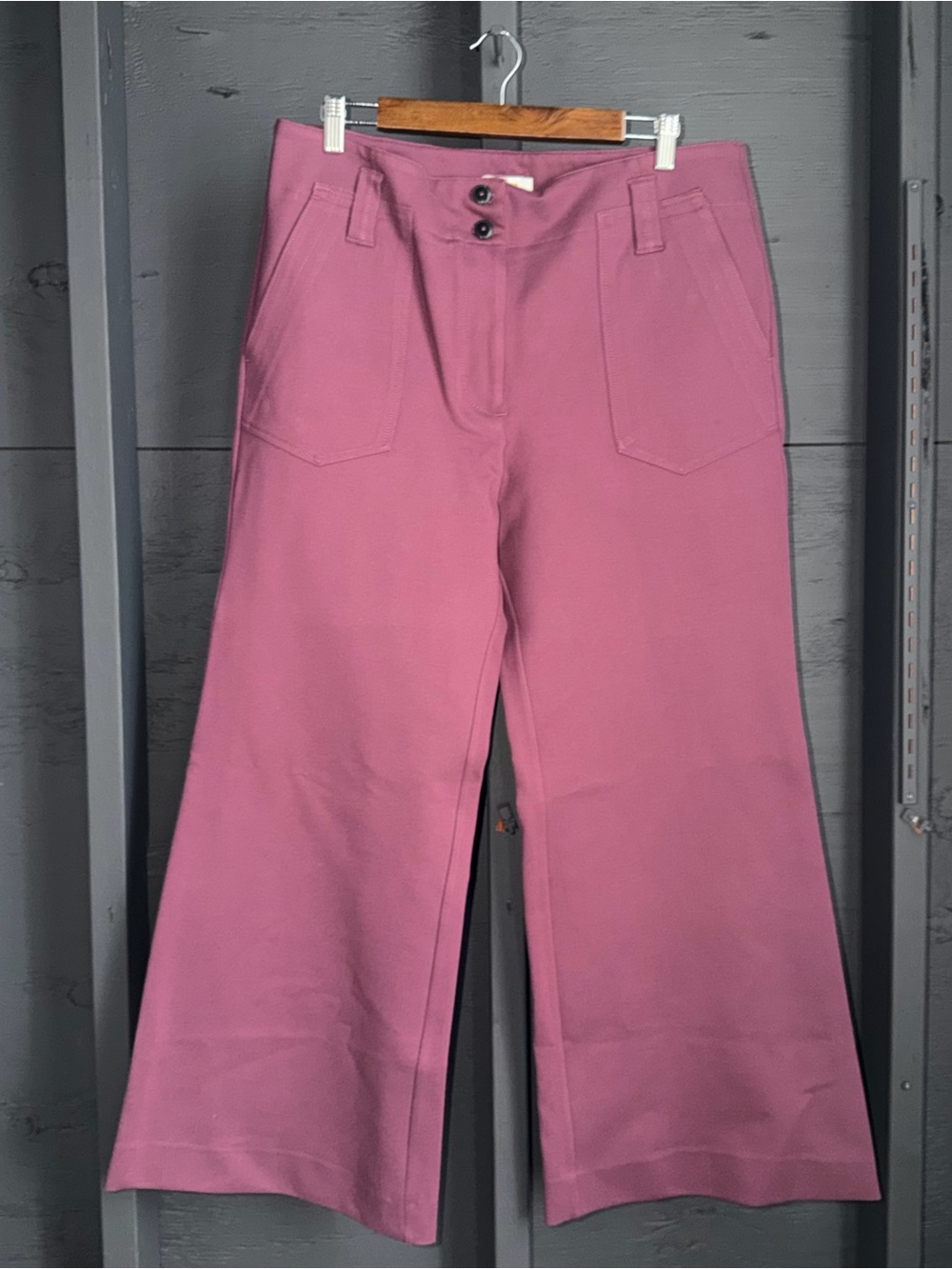 Maeve Anthropologie Naomi Ponte Wide-Leg Flare Pants Size 16 US Purple Career